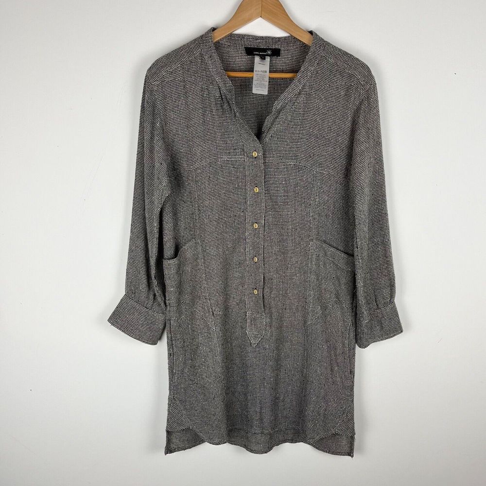 Isabel Marant Silk Shirt Gray Tunic Size 0 Lagenlook​​​​
